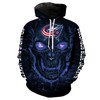 Columbus Blue Jackets Halloween Hoodie 3D Skulls Pullover - Perfect For Halloween