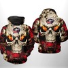 Columbus Blue Jackets Skull 3D All Over Print Zip Up Hoodie - Personalized Option