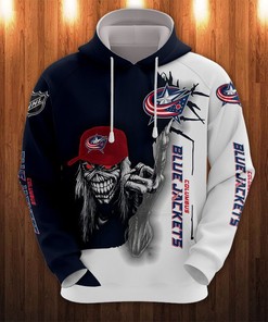 Columbus Blue Jackets Ultra Death Graphic Hoodie For Halloween