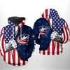 Columbus Blue Jackets Us Flag 3D All Over Print Zip Up Hoodie - Personalized Option