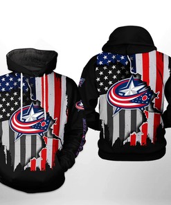 Columbus Blue Jackets Us Flag Team 3D All Over Print Zip Up Hoodie - Personalized Option