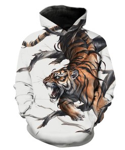 Cool Tiger Printed Animal All Over Print Hoodie Men 3D