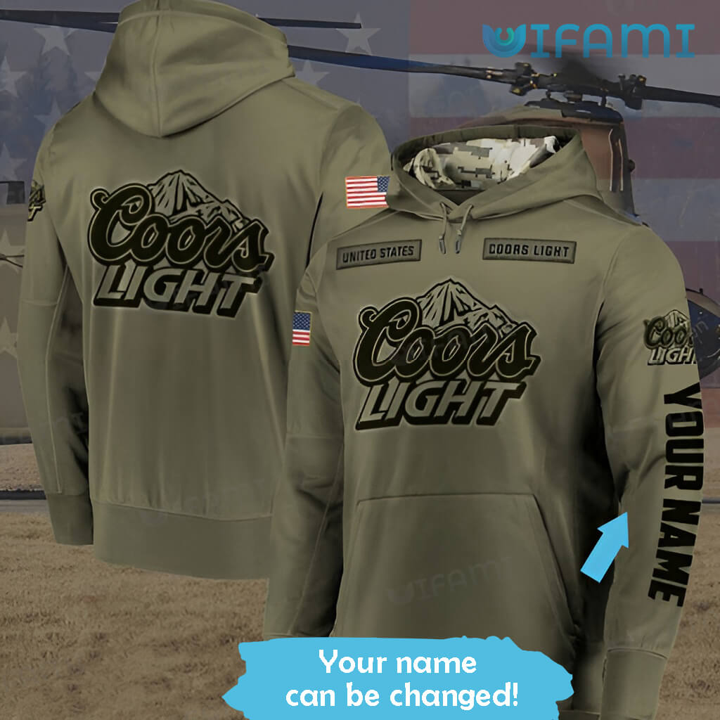 Coors Light 3D Personalized Us Army All Over Print Hoodie For Beer Lovers