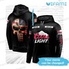 Coors Light 3D Punisher Skull Custom Name Usa Flag All Over Print Hoodie For Beer Lovers