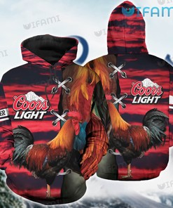 Coors Light 3D Red Chicken All Over Print Hoodie For Beer Lovers