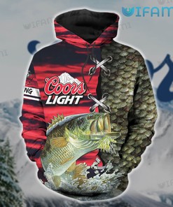 Coors Light 3D Red Fishing All Over Print Hoodie For Beer Lovers