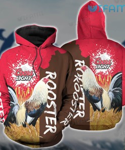 Coors Light 3D Red Rooster All Over Print Hoodie For Beer Lovers