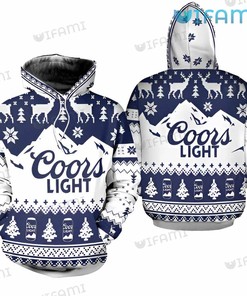 Coors Light 3D Reindeer All Over Print Hoodie For Beer Lovers