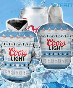 Coors Light 3D Reindeer Pattern All Over Print Hoodie For Beer Lovers