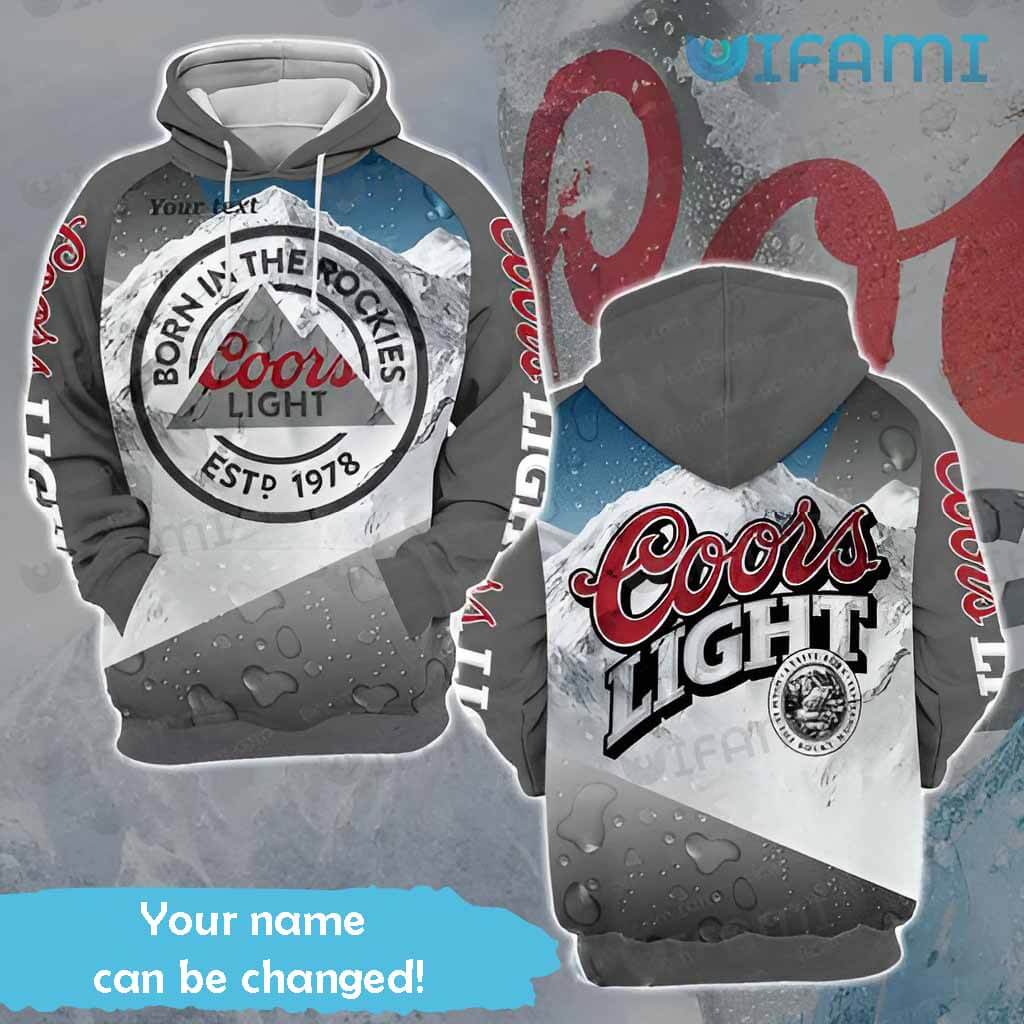 Coors Light 3D Water Effect Custom Name All Over Print Hoodie For Beer Lovers