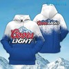 Coors Light 3D Water Splash Custom Hoodie For Beer Lovers