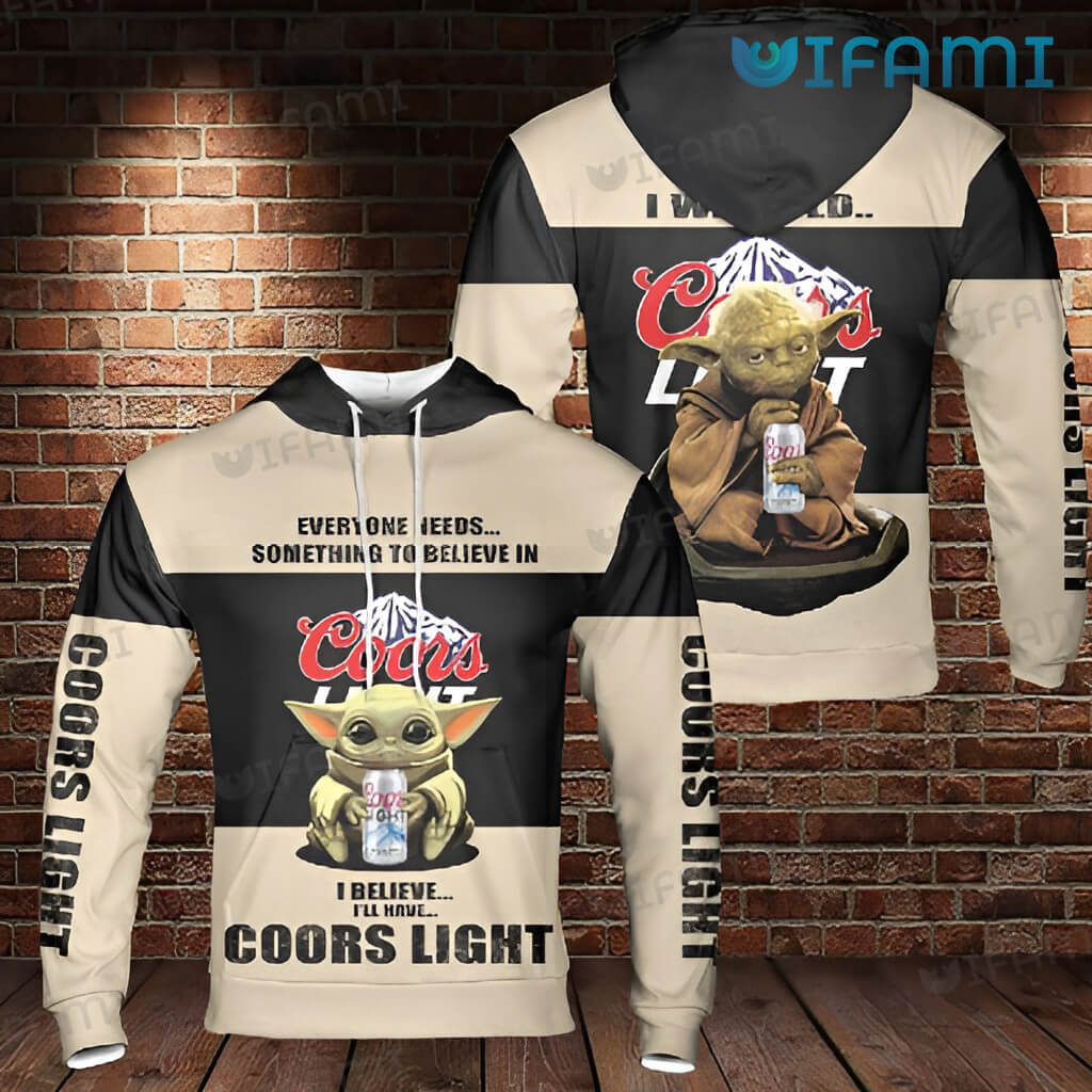 Coors Light 3D Yoda I Believe I Have Coors Light All Over Print Hoodie For Beer Lovers