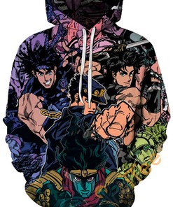 Cosplay Jojo'S Bizarre Adventure All Over Print 3D Hoodie With Front Pocket (1