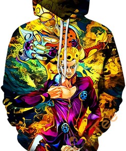 Cosplay Jojo'S Bizarre Adventure All Over Print 3D Hoodie With Front Pocket (2