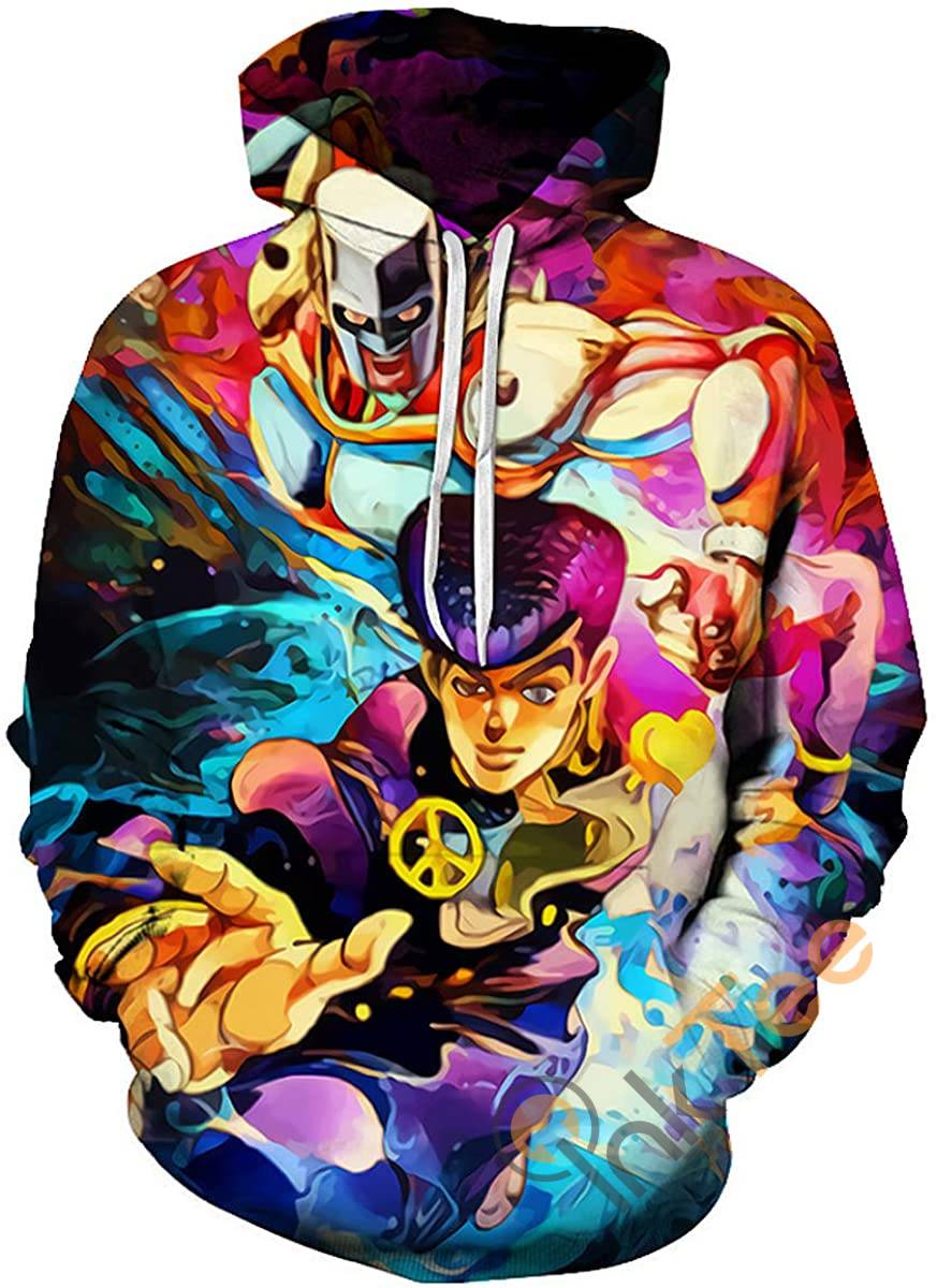 Cosplay Jojo'S Bizarre Adventure All Over Print 3D Hoodie With Front Pocket (4