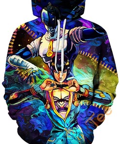 Cosplay Jojo'S Bizarre Adventure All Over Print 3D Hoodie With Front Pocket (7