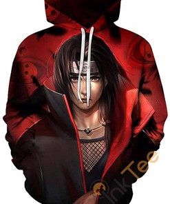Cosplay Naruto All Over Print 3D Hoodie With Front Pocket (2