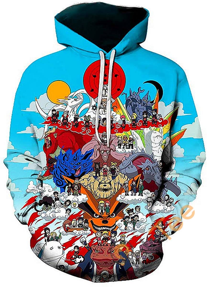 Cosplay Naruto All Over Print 3D Hoodie With Front Pocket (3