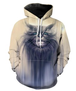 Creepy Grey Cat All Over Print 3D Hoodie