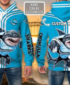 Cronulla Sutherland Custom 3D All Over Print Hoodie - Personalized Nrl Hoodie