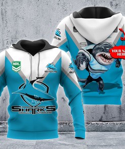 Cronulla Sutherland Custom Name 3D All Over Print Zip Up Hoodie - Personalized Hoodie