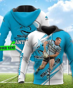Cronulla Sutherland Football Player 3D All Over Print Zip Up Hoodie - Personalized Custom Name Hoodie