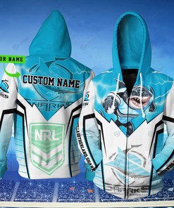 Cronulla Sutherland Sharks Nrl Lightning Custom All Over Print 3D Hoodie
