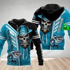 Cronulla Sutherland Skull Cap 3D All Over Print Zip Up Hoodie - Personalized Custom Name Hoodie