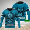Cronulla Sutherland Skull Custom Name 3D All Over Print Hoodie - Personalized Nrl Hoodie