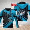Cronulla Sutherland Vector Mascot 3D All Over Print Zip Up Hoodie - Personalized Custom Name Hoodie