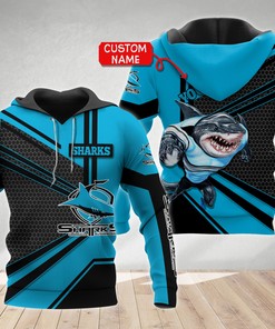 Cronulla Sutherland Vector Mascot 3D All Over Print Zip Up Hoodie - Personalized Custom Name Hoodie