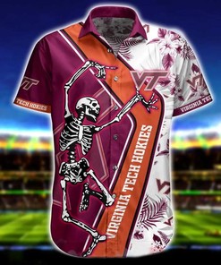 Custom 3D Printed Ncaa Virginia Tech Hokies Skeleton Dance Hawaiian