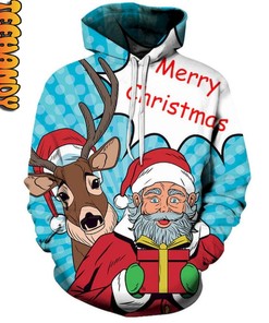 Custom All Over Print Comic Art Santa Merry Christmas Hoodie 3D