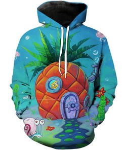 Custom All Over Print Spongebob Pineapple Cartoon Hoodie 3D