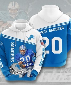 Custom All Over Print Sports Team Barry Sanders Detroit Lions Hoodie 3D