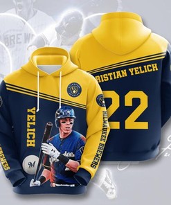 Custom All Over Print Sports Team Christian Yelich Milwaukee Brewers Hoodie 3D