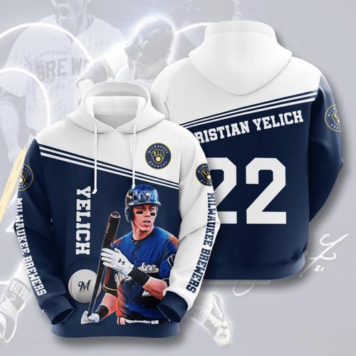 Custom All Over Print Sports Team Christian Yelich Milwaukee Brewers Sport Hoodie 3D
