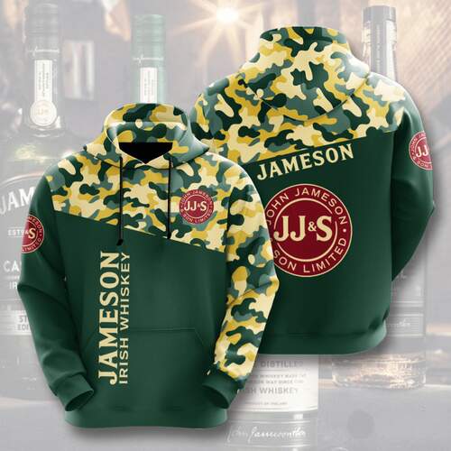 Custom All Over Print Sports Team Jameson Irish Whiskey Camo Hoodie 3D
