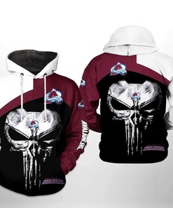 Custom Colorado Avalanche Skull Punisher 3D Hoodie Zip Hoodie - Perfect Gift For Fans