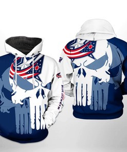 Custom Columbus Blue Jackets Team Skull 3D All Over Print Zip Up Hoodie - Perfect Gift Option For Fans