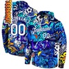 Custom Graffiti Pattern White Royal Personalized Hoodie - 3D All Over Print 