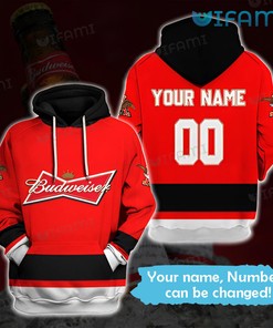 Custom Name Number Budweiser 3D Hoodie - Full Size 3D Print Hoodies