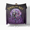 Custom Nightmare Before Christmas Blanket - Personalized Jack and Sally Gift for Valentines Day or Anniversary
