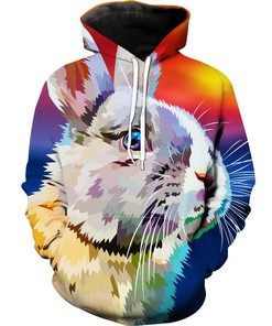 Cute Rabbit Animal Mask Hoodie With All Over Print 3D