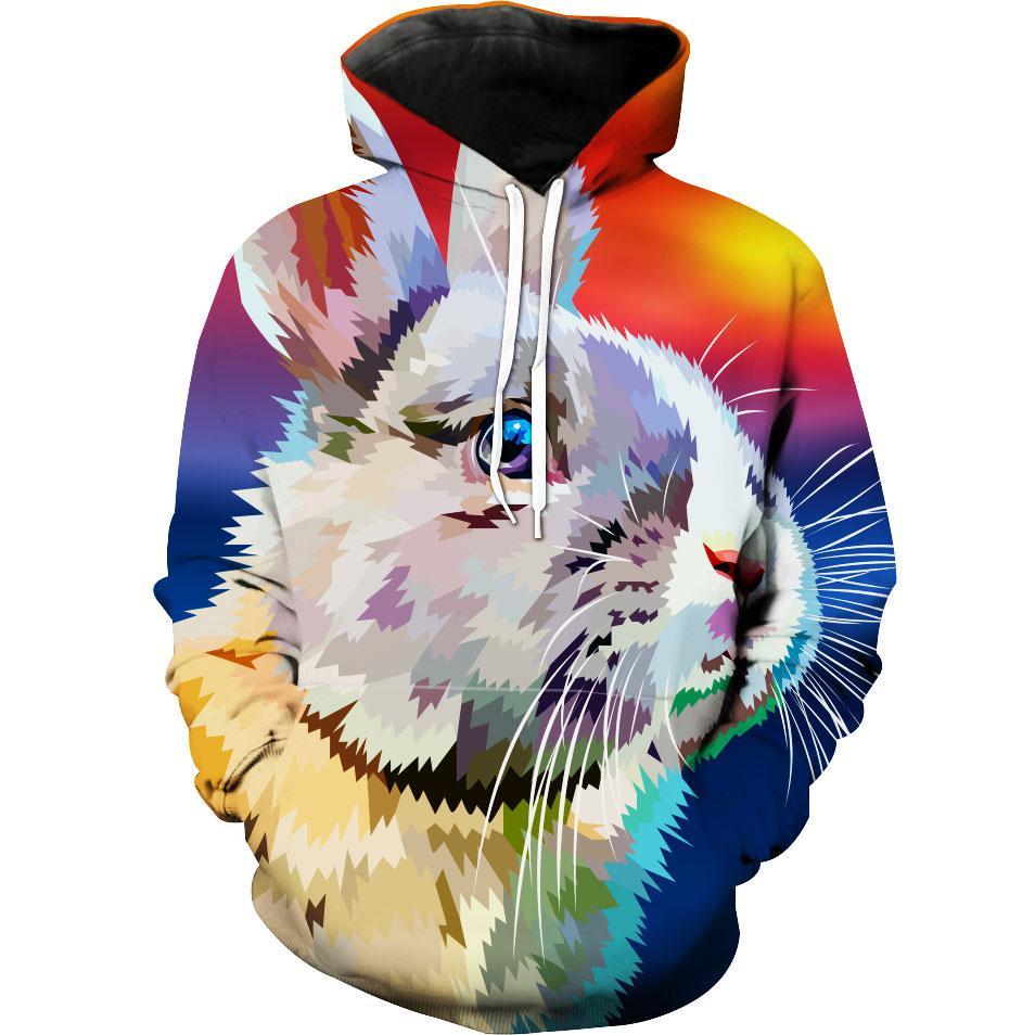 Cute Rabbit Animal Mask Hoodie With All Over Print 3D