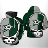 Dallas Stars Nhl Team Skull 3D All Over Print Zip Up Hoodie Option - Team Hoodie
