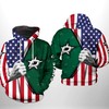 Dallas Stars Us Flag Team 3D All Over Print Zip Up Hoodie Option - Team Hoodie