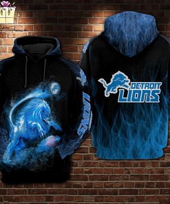 Detroit Lions 3D All Over Print Hoodie With Smoke Design - Perfect For Fans