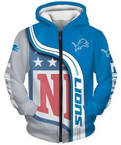 Detroit Lions 3D Hoodie Pullover - Zip Up To Show Your Support