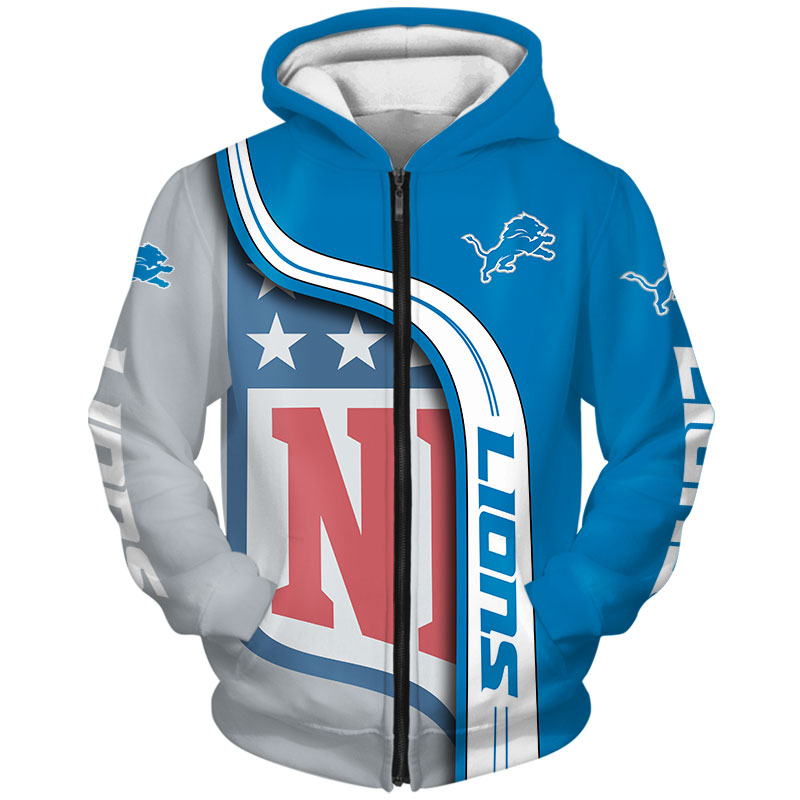 Detroit Lions 3D Hoodie Pullover - Zip Up To Show Your Support